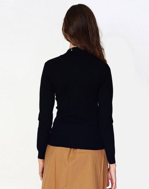 Pull en Cachemire 3 fils mélangé Nina noir