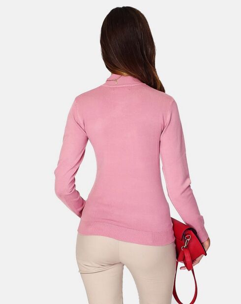 Pull en Cachemire 3 fils mélangé Nina princesse rose