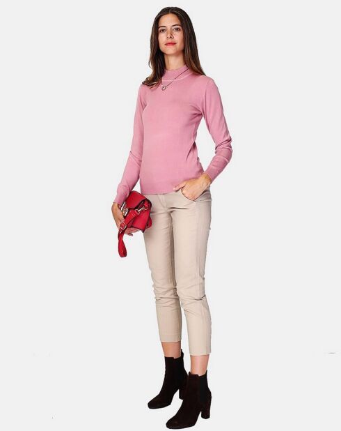 Pull en Cachemire 3 fils mélangé Nina princesse rose
