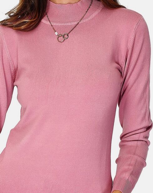 Pull en Cachemire 3 fils mélangé Nina princesse rose