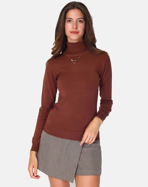 Pull en Cachemire 3 fils mélangé Juliette marron