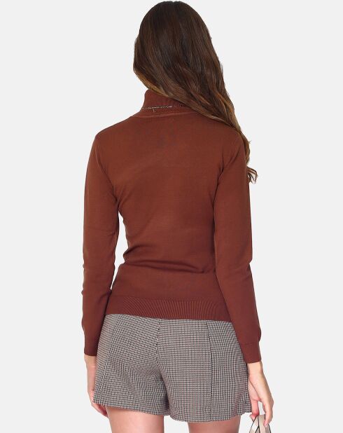 Pull en Cachemire 3 fils mélangé Juliette marron
