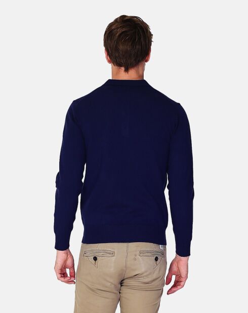 Pull en Cachemire 3 fils mélangé Michel bleu nuit