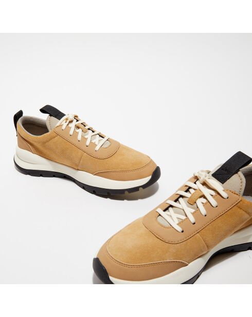 Baskets en Velours de Cuir Boroughs beiges