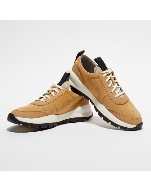Baskets en Velours de Cuir Boroughs beiges