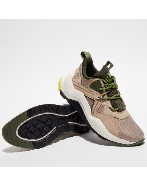 Baskets en Cuir & Textile Madbury taupe