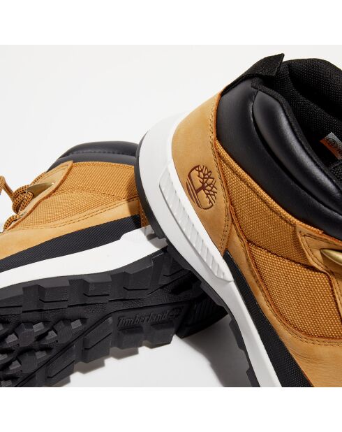 Baskets en Cuir & Textile Sprint cognac