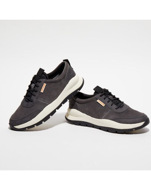 Baskets en Velours de Cuir Boroughs anthracite