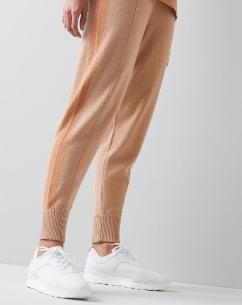 Bergen camel broek van 100% kasjmier