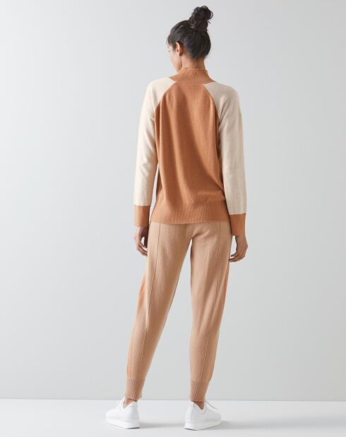 Bergen camel broek van 100% kasjmier