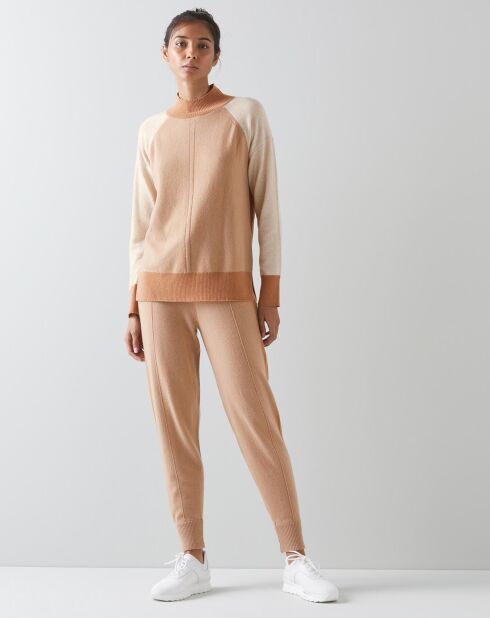 Bergen camel broek van 100% kasjmier