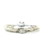 Zilveren Nude Fanny Miyuki Pearl armband wit/zilver