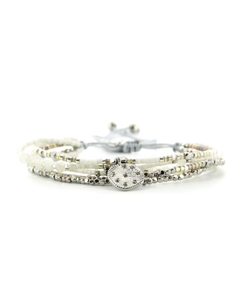 Bracelet Silver Nude Fanny Perle de Miyuki blanc/argenté