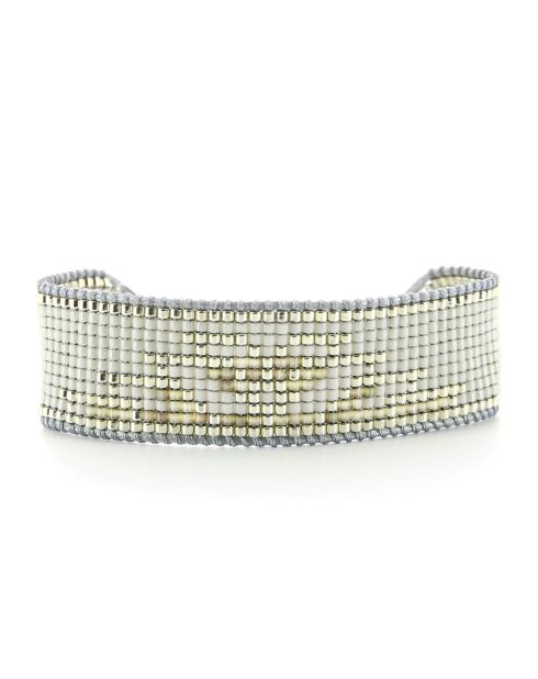 Bracelet Silver Nude Romane Perle de Miyuki blanc/argenté