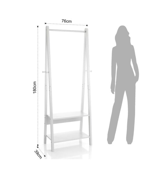 Portant delia blanc - 180x66x39 cm