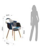 Fauteuil new kaleidos-i bleu - 83x62x62 cm