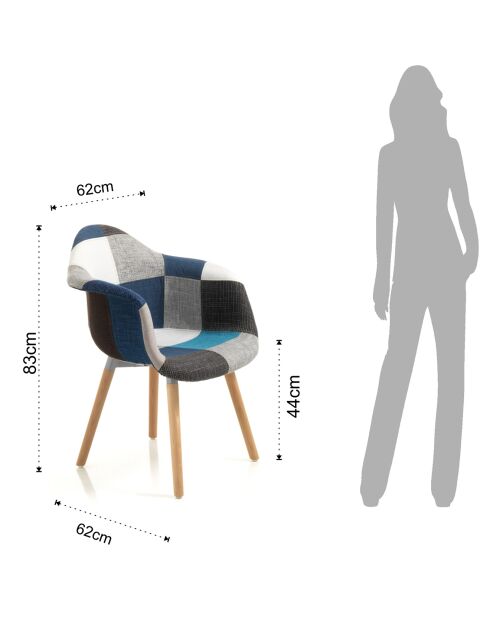 Fauteuil new kaleidos-i bleu - 83x62x62 cm