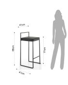 2 Tabourets de bar dodo noirs - 88x41x41 cm