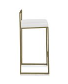 2 Tabourets de bar dodo gold blanc/doré - 41x41x77 cm