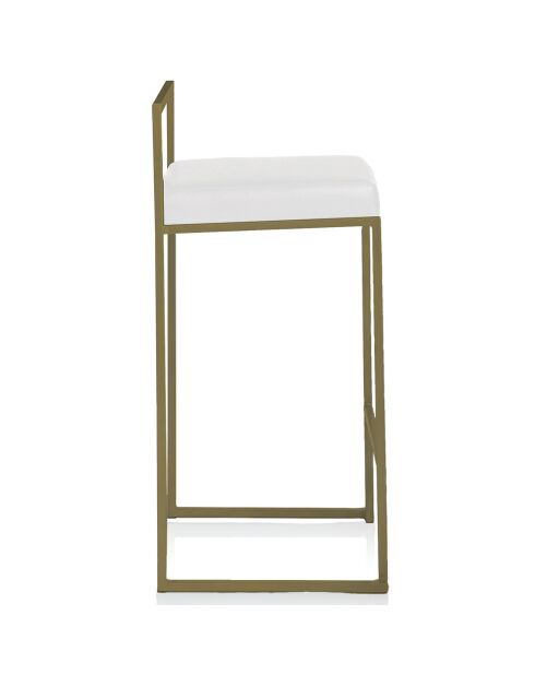 2 Tabourets de bar dodo gold blanc/doré - 41x41x77 cm