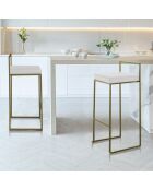 2 Tabourets de bar dodo gold blanc/doré - 41x41x77 cm
