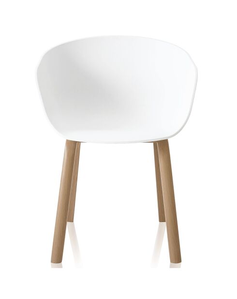 4 Chaises mork blanc mat/chêne - 75x52x57 cm