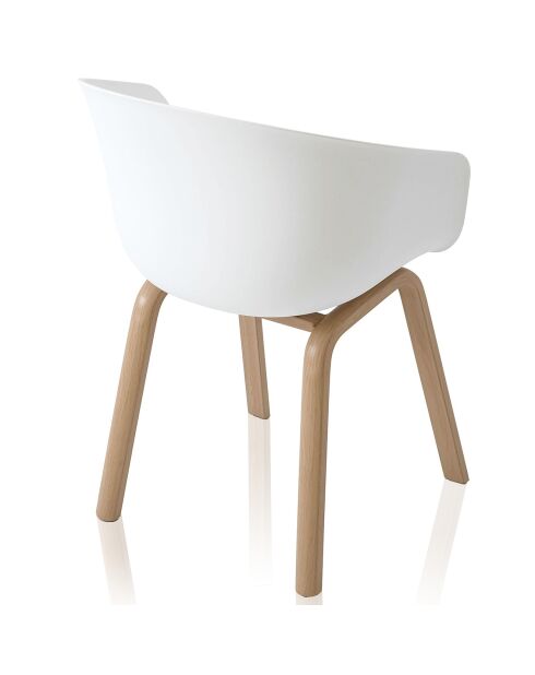 4 Chaises mork blanc mat/chêne - 75x52x57 cm