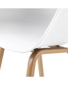 4 Chaises mork blanc mat/chêne - 75x52x57 cm