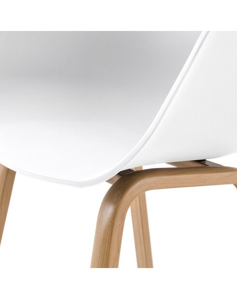 4 Chaises mork blanc mat/chêne - 75x52x57 cm