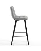 2 Tabourets de bar toffee home gris clair/noir mat - 91x44x50 cm