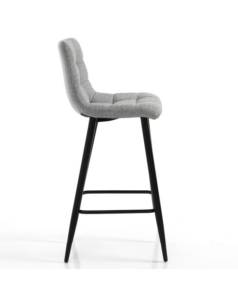 2 Tabourets de bar toffee home gris clair/noir mat - 91x44x50 cm