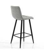 2 Tabourets de bar toffee home gris clair/noir mat - 91x44x50 cm