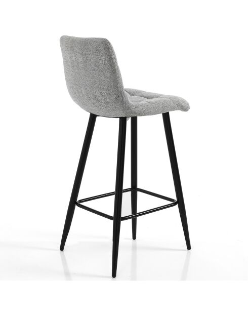 2 Tabourets de bar toffee home gris clair/noir mat - 91x44x50 cm