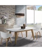 4 Chaises mork blanc mat/chêne - 75x52x57 cm