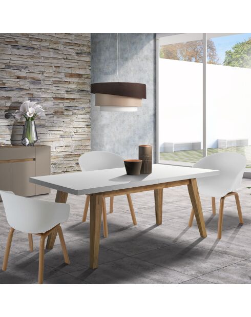 4 Chaises mork blanc mat/chêne - 75x52x57 cm