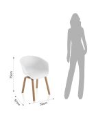 4 Chaises mork blanc mat/chêne - 75x52x57 cm