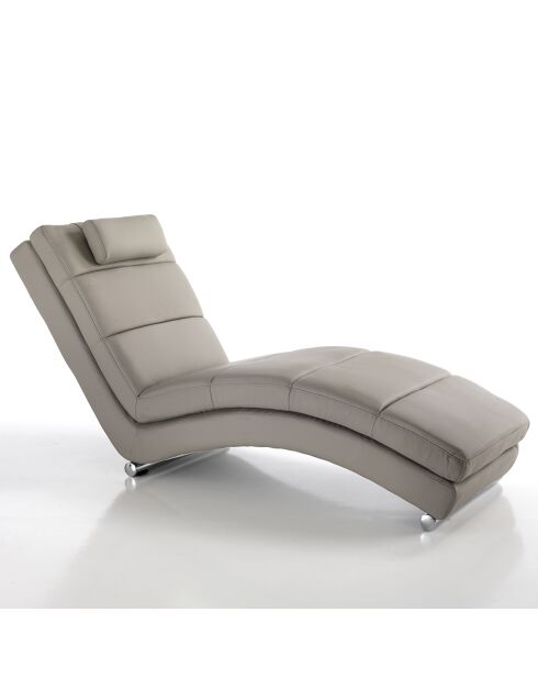 Chaise longue sofia grise - 85x62x172 cm
