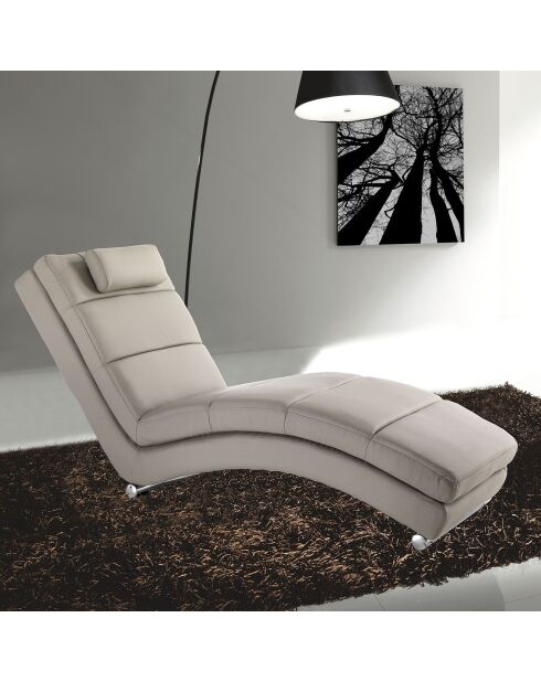Chaise longue sofia grise - 85x62x172 cm