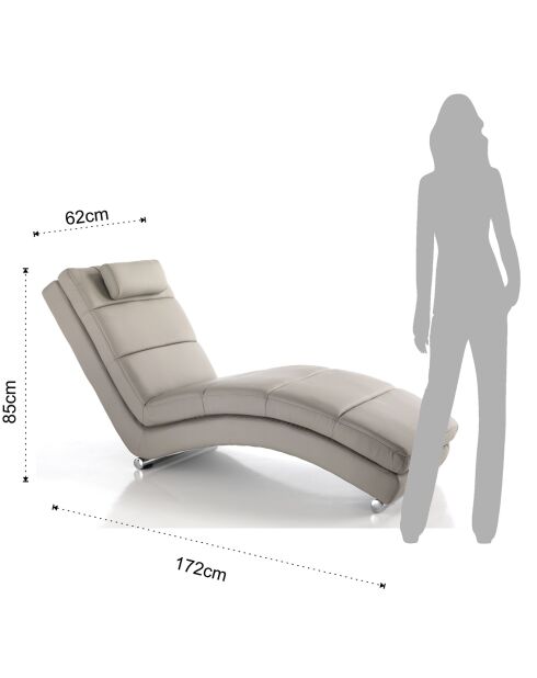 Chaise longue sofia grise - 85x62x172 cm