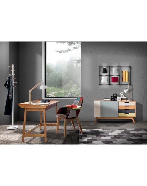 Bureau console henny chêne - 80x113x60 cm