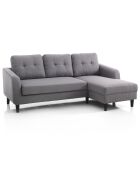 Canapé-lit fanny gris/noir - 225x80/140x85 cm