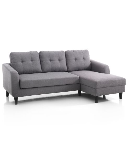 Canapé-lit fanny gris/noir - 225x80/140x85 cm