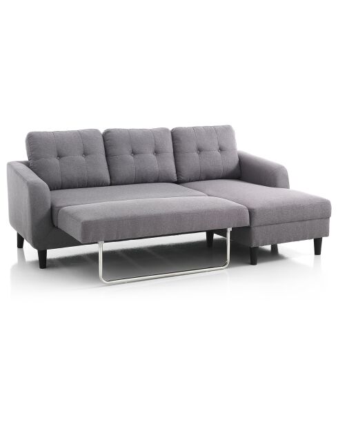 Canapé-lit fanny gris/noir - 225x80/140x85 cm