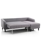 Canapé-lit fanny gris/noir - 225x80/140x85 cm
