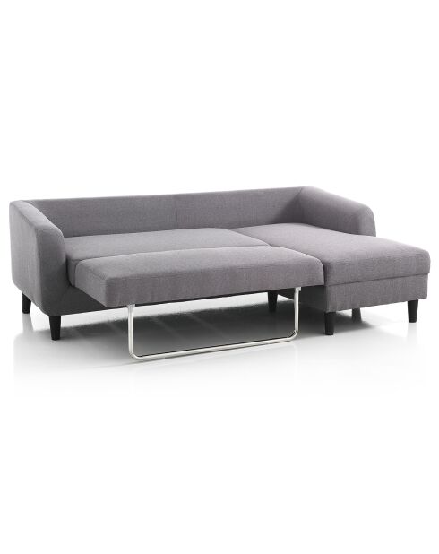 Canapé-lit fanny gris/noir - 225x80/140x85 cm