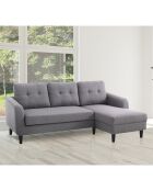 Canapé-lit fanny gris/noir - 225x80/140x85 cm