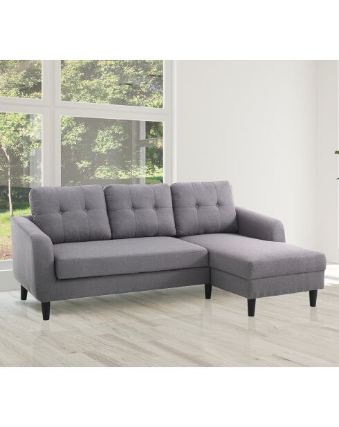 Canapé-lit fanny gris/noir - 225x80/140x85 cm