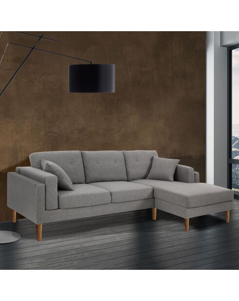 Canapé d'angle giada chêne/gris - 230x85/148x85