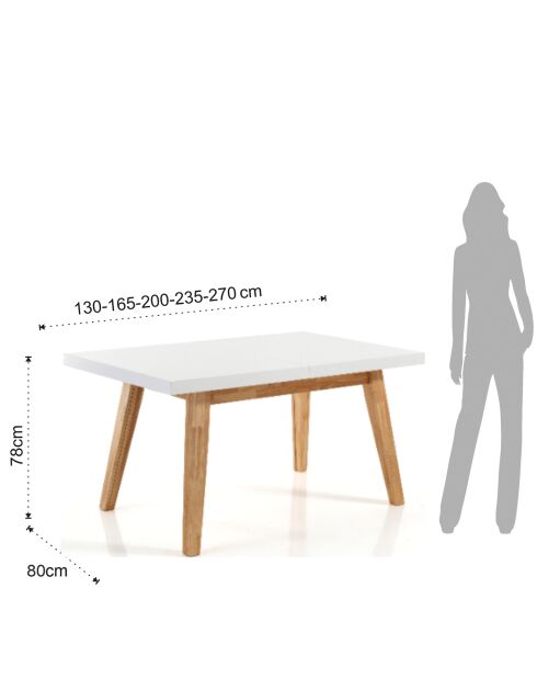 Table à rallonge joker 130 chêne - 78x80x130/165/200/235/270 cm