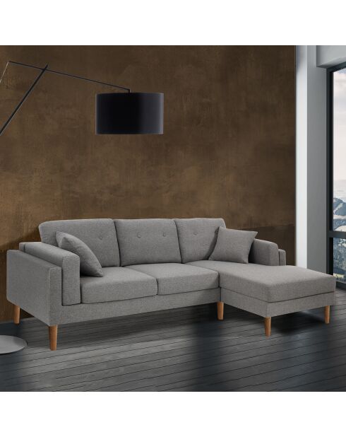 Canapé d'angle giada chêne/gris - 230x85/148x85